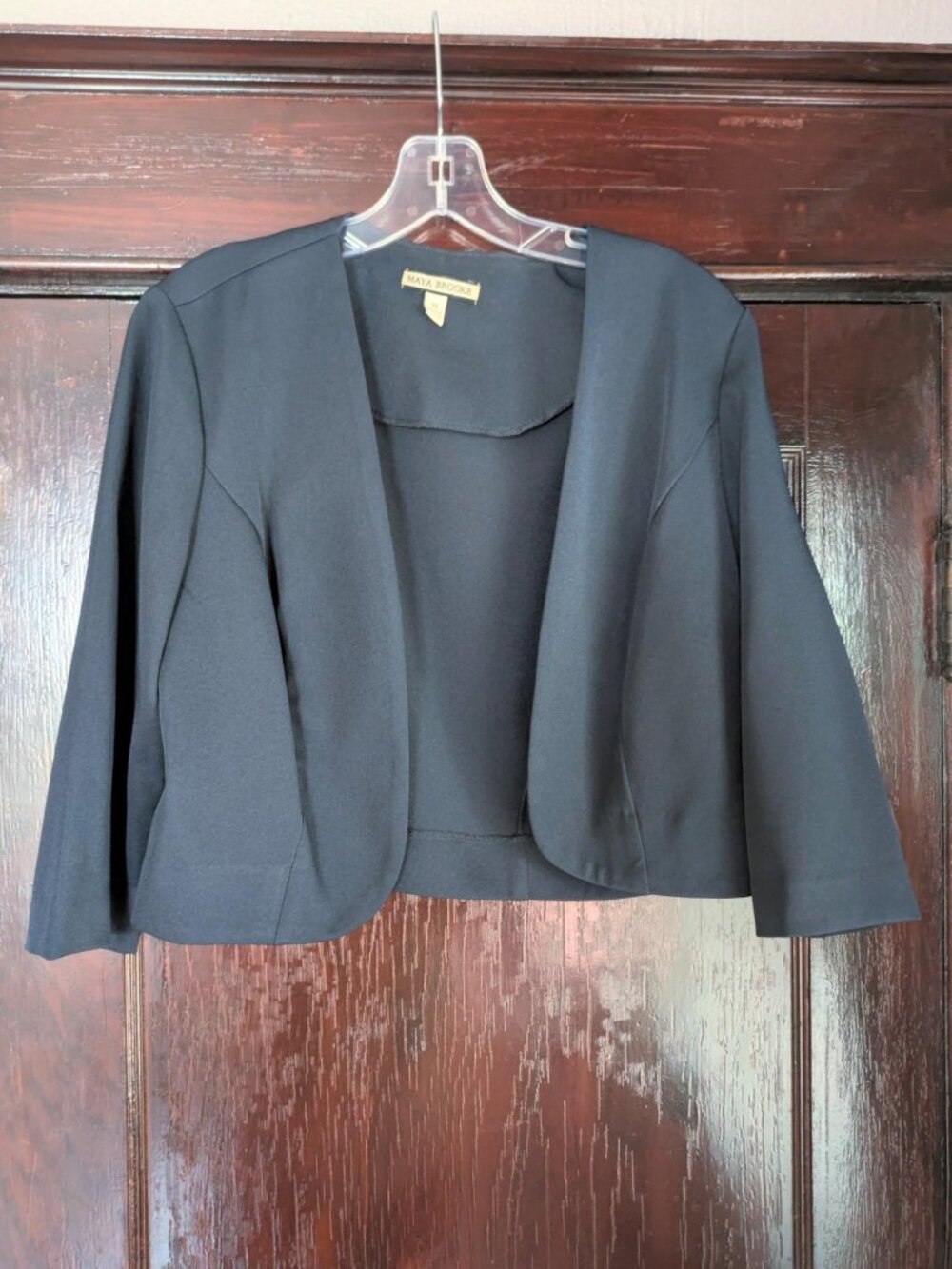 Maya Brooke Navy Blue 3/4 Sleeve Cropped Shrug - 10